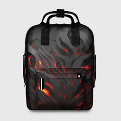 Рюкзак женский Объемное черное пламя, цвет: 3D-принт