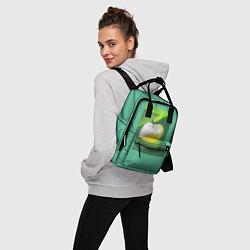 Рюкзак женский Зеленое яблоко на мятном фоне, цвет: 3D-принт — фото 2