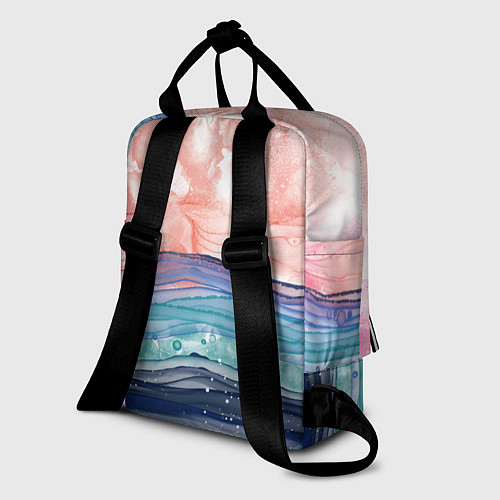 Женский рюкзак Абстрактный пейзаж рассвет над морем / 3D-принт – фото 2