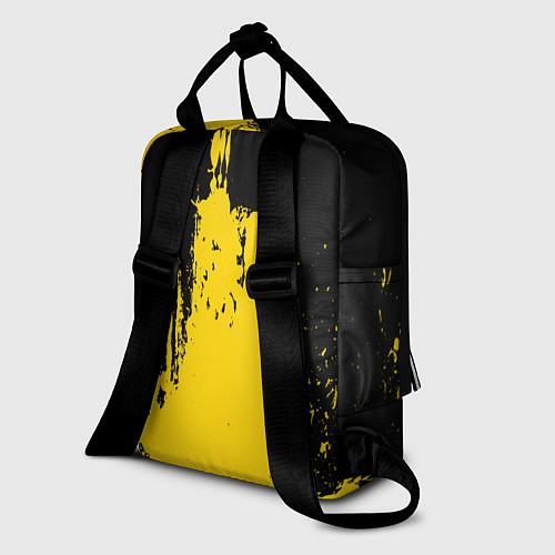 Женский рюкзак Фонтан бурлящей желтой краски / 3D-принт – фото 2
