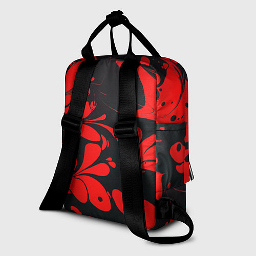 Женский рюкзак Красно-черный узор / 3D-принт – фото 2