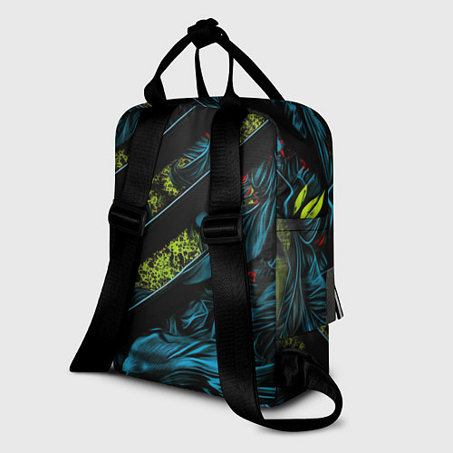 Женский рюкзак Зеленая объемная абстракция / 3D-принт – фото 2
