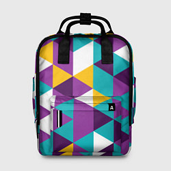 Рюкзак женский Разноцветный ромбический паттерн, цвет: 3D-принт