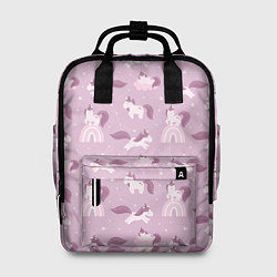 Женский рюкзак Розовый паттерн с единорогом