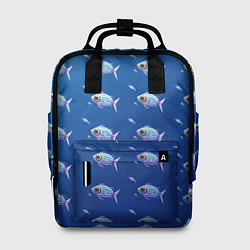 Рюкзак женский Subnautica паттерн с рыбками, цвет: 3D-принт
