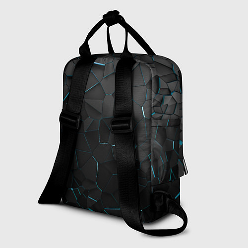 Женский рюкзак Плиты с синей неоновой подсветкой / 3D-принт – фото 2