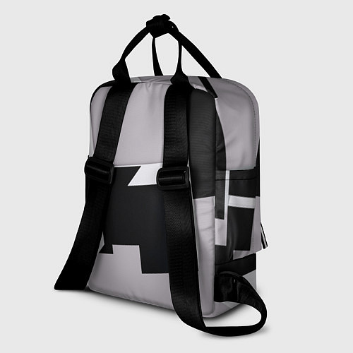 Женский рюкзак Белые и чёрные кубы в геометрии / 3D-принт – фото 2