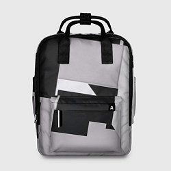Рюкзак женский Белые и чёрные кубы в геометрии, цвет: 3D-принт