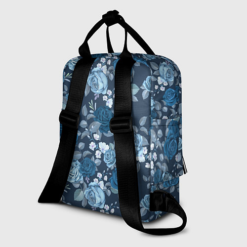 Женский рюкзак Голубые розы паттерн / 3D-принт – фото 2