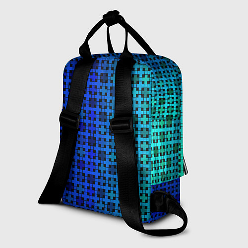 Женский рюкзак Сине-зеленый геометрический узор / 3D-принт – фото 2