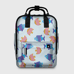Рюкзак женский Паттерн из двух ярких рыбок, цвет: 3D-принт