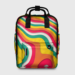 Рюкзак женский Множество красочных линий, цвет: 3D-принт