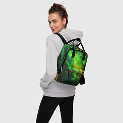 Рюкзак женский Зеленое свечение молния, цвет: 3D-принт — фото 2