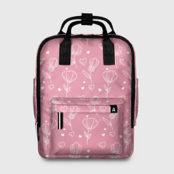 Рюкзак женский Цветы и сердца паттерн, цвет: 3D-принт
