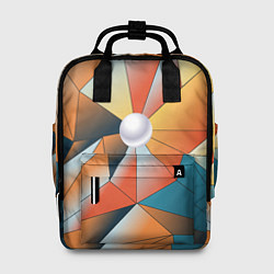 Рюкзак женский Жемчужина - градиент из полигональных треугольнико, цвет: 3D-принт
