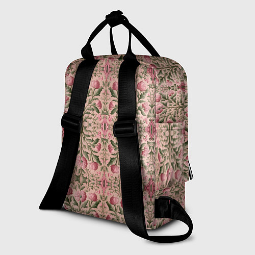 Женский рюкзак Переплетение из розовых цветов / 3D-принт – фото 2