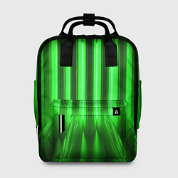 Рюкзак женский Зеленые неоновый световой фон, цвет: 3D-принт