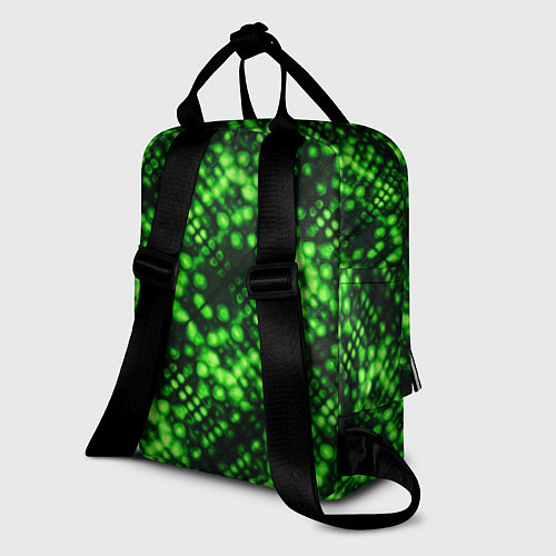 Женский рюкзак Зеленые точечные ромбы / 3D-принт – фото 2