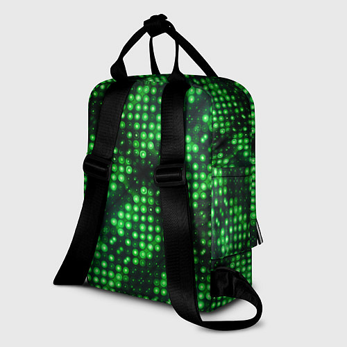 Женский рюкзак Яркие зеленые точки / 3D-принт – фото 2
