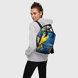 Рюкзак женский Синяя и жёлтая геометрия, цвет: 3D-принт — фото 2