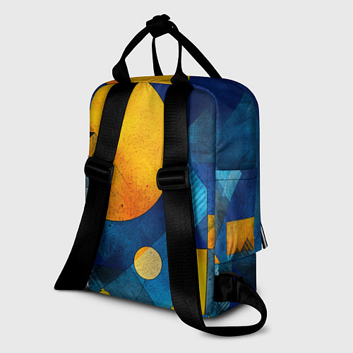Женский рюкзак Жёлтая и синяя геометрия / 3D-принт – фото 2