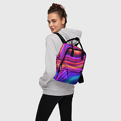 Рюкзак женский Яркие неоновые волны, цвет: 3D-принт — фото 2