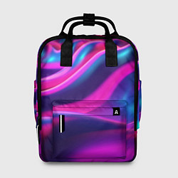 Рюкзак женский Фиолетовые неоновые волны, цвет: 3D-принт