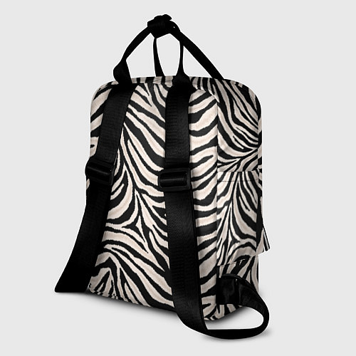 Женский рюкзак Полосатая шкура зебры, белого тигра / 3D-принт – фото 2