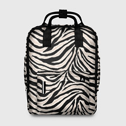 Рюкзак женский Полосатая шкура зебры, белого тигра, цвет: 3D-принт