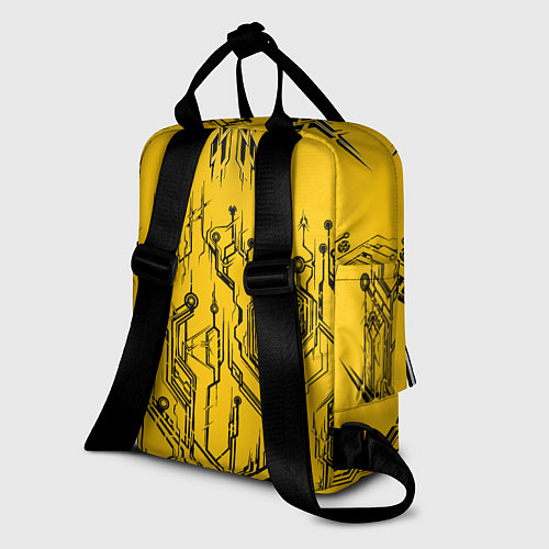 Женский рюкзак Киберпанк Yellow-Black / 3D-принт – фото 2