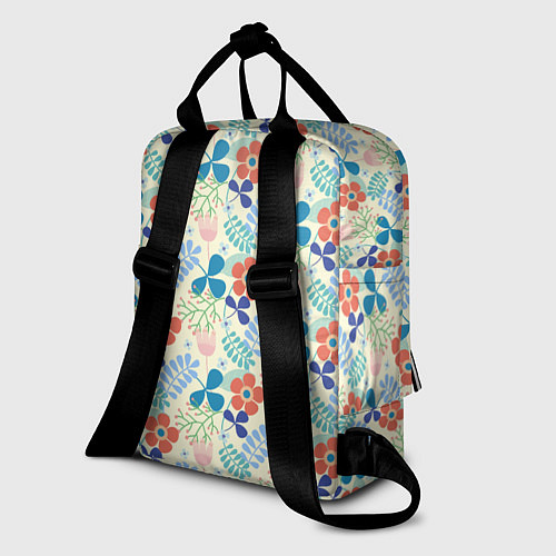 Женский рюкзак Цветочки листочки / 3D-принт – фото 2