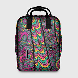 Рюкзак женский Цветочно-бензиновый узор, цвет: 3D-принт
