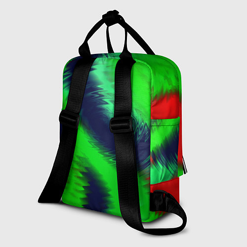 Женский рюкзак Красно-зеленый абстрактный узор / 3D-принт – фото 2