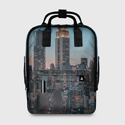 Рюкзак женский Утренний город с небоскребами, цвет: 3D-принт