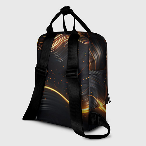 Женский рюкзак Золотистые волны / 3D-принт – фото 2