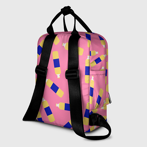 Женский рюкзак Паттерн с подсолнечным маслом на розовом фоне / 3D-принт – фото 2
