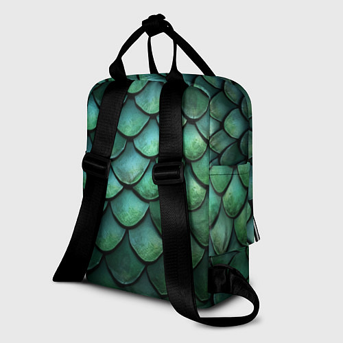 Женский рюкзак Чешуя зелёного дракона / 3D-принт – фото 2