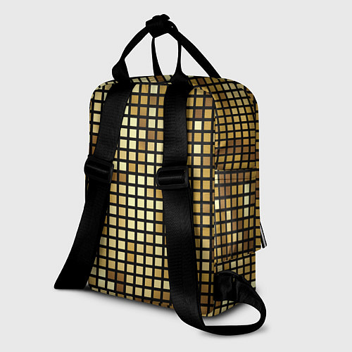 Женский рюкзак Золотая мозаика, поверхность диско шара / 3D-принт – фото 2