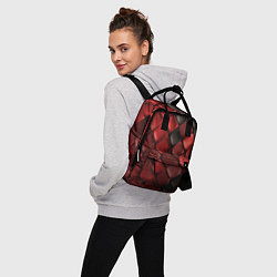 Рюкзак женский Кожаная красно черная текстура, цвет: 3D-принт — фото 2