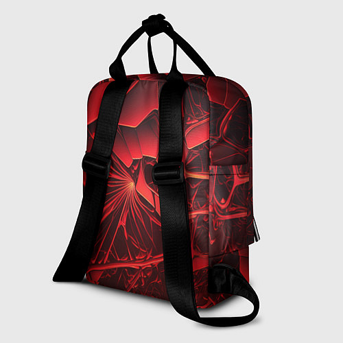 Женский рюкзак Объемные красные разломы / 3D-принт – фото 2