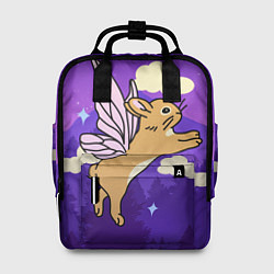 Рюкзак женский Лунный кролик с крыльями, цвет: 3D-принт