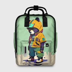 Рюкзак женский Прикольный мишутка - городской стиль, цвет: 3D-принт