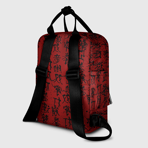 Женский рюкзак Красный дракон и катана - иероглифы / 3D-принт – фото 2