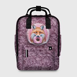 Рюкзак женский Мордочка лисы с пончиком, цвет: 3D-принт