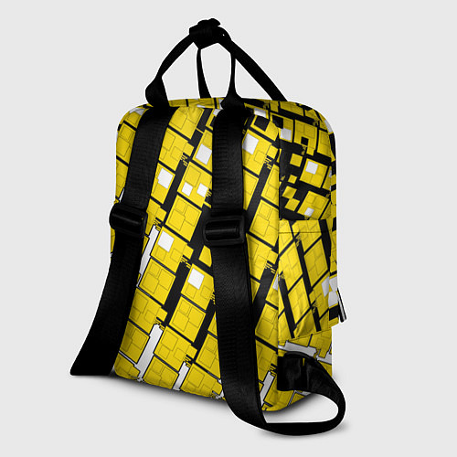 Женский рюкзак Киберпанк квадраты жёлтые / 3D-принт – фото 2