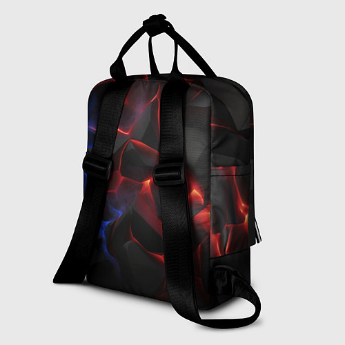 Женский рюкзак Плиты черные красные синие / 3D-принт – фото 2