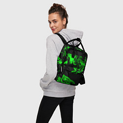 Рюкзак женский Зеленый светящийся дым, цвет: 3D-принт — фото 2