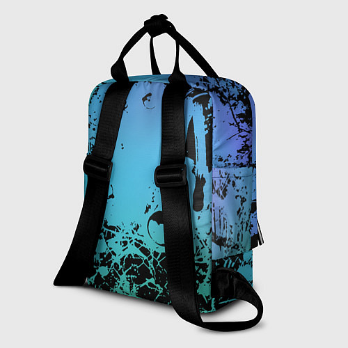 Женский рюкзак Неоновый абстрактный фон в граффити стиле / 3D-принт – фото 2