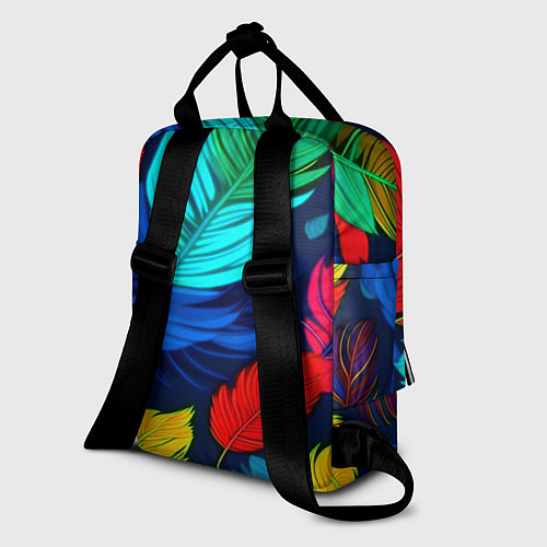 Женский рюкзак Яркие перья / 3D-принт – фото 2