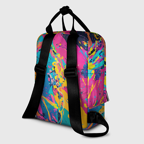 Женский рюкзак Девушка в буйстве красок / 3D-принт – фото 2